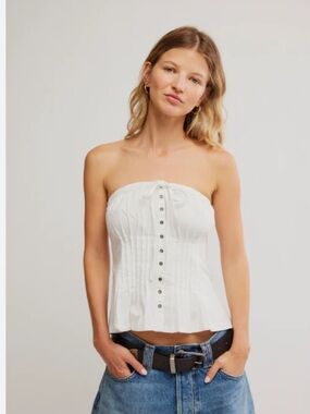 Free People Wink Wink Pintuck Tube Top